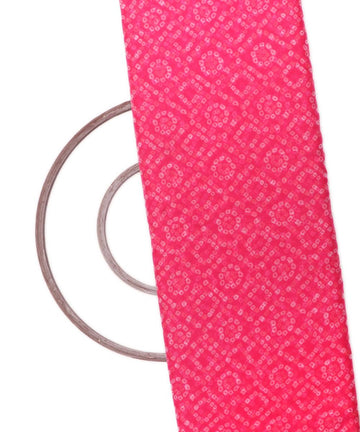 Magenta Colour Bandhani Digital Print Organza Fabric